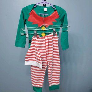 Baby Boy Girl Santa Elf Long Sleeve Christmas Outfit |Size: 100 (3T)